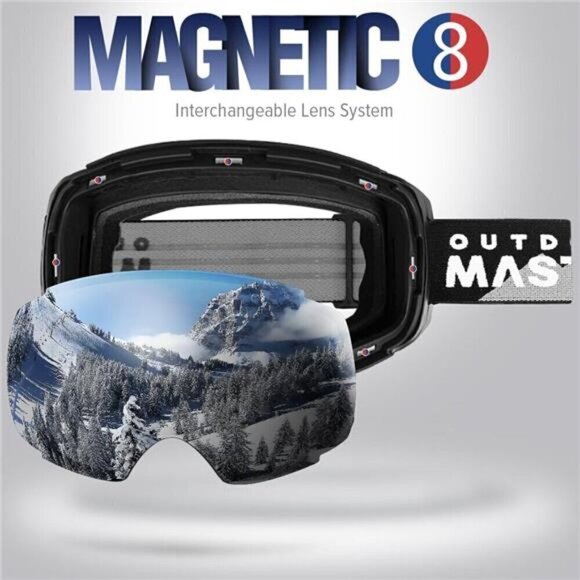 Ski Goggles Men Women Frameless Interchangeable Lens 100% UV400 Protection Snow - Picture 2 of 7